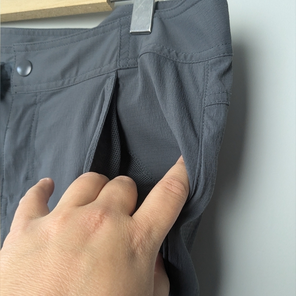PRANA Nylon Outdoor Pants Size 12 Knee Lenght Dark Gray Color - Picture 4 of 12